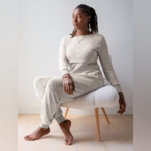 Zoe Nursing Pajama & Lounge Set | Grey Heather - M